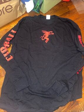 Fireball Cinnamon Whiskey Men's Black Long-Sleeve Graphic Shirt